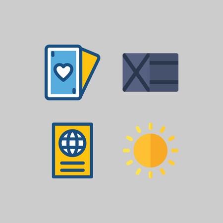 Icon set about Travel. with poker, sun and walletのイラスト素材