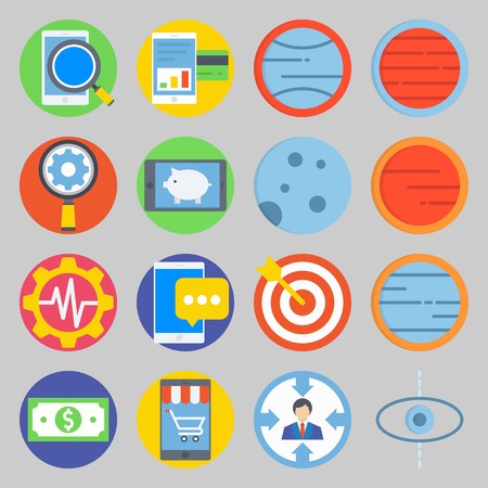 icon set about Transportation. with settings, moon  and targetのイラスト素材