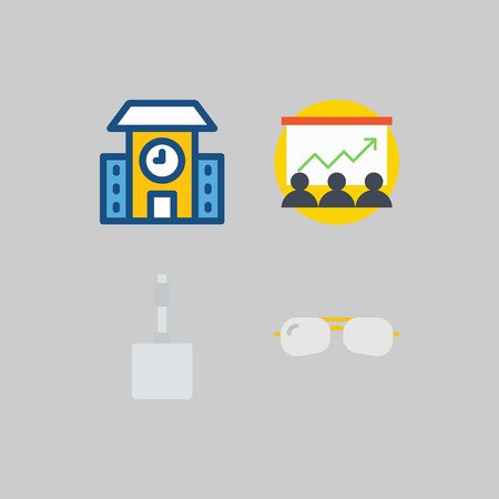 icon set about School And Education. with presentation, school and sunglassesのイラスト素材