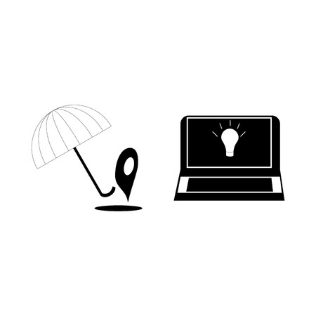 icon Travel with technology, gps, travel, select and mapのイラスト素材