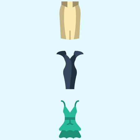 Icons about Women Clothes with dress and skirtのイラスト素材