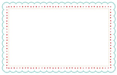 Retro color embroidery thread frame on white backgroundのイラスト素材