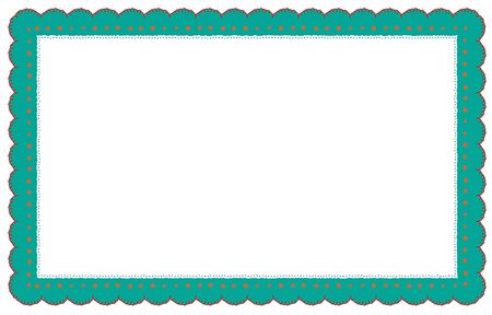 Embroidery thread frame with retro color scheme_greenのイラスト素材