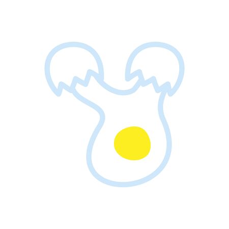 Simple vector illustration of a cracked eggのイラスト素材