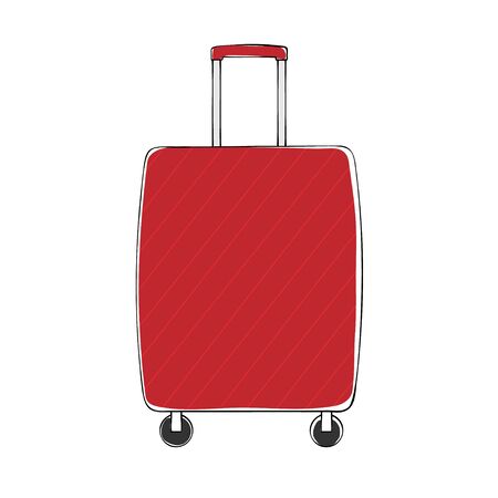 Red and cute suitcaseのイラスト素材