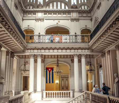 Cuba, Havana - May 09, 2017: Interior of the Revolution Museum in Havana.のeditorial素材
