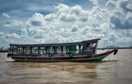 Vietnam, Mekong - November 12, 2017: Vietnam traditional boats near the Mekong riverのeditorial素材