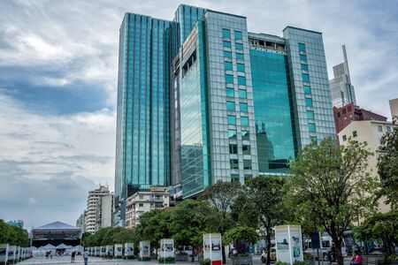 VIETNAM, HO CHI MINH CITY - November 15, 2017: Modern buildings of Ho Chi Minh City.のeditorial素材