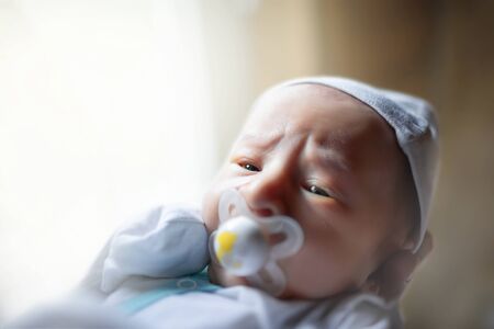 Portrait of little cute newborn baby