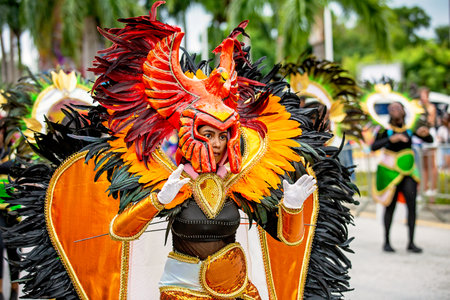 Punta Cana, Dominican Republic - February 03, 2024: Annual carnival in Punta Cana.のeditorial素材