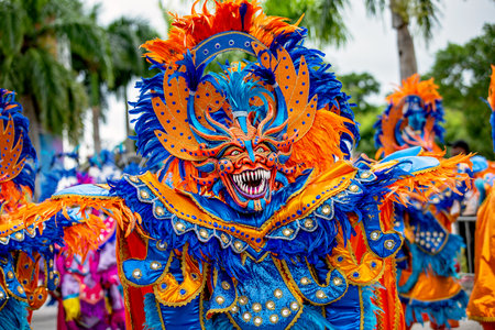 Punta Cana, Dominican Republic - February 03, 2024: Annual carnival in Punta Cana.のeditorial素材
