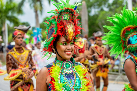 Punta Cana, Dominican Republic - February 03, 2024: Annual carnival in Punta Cana.のeditorial素材