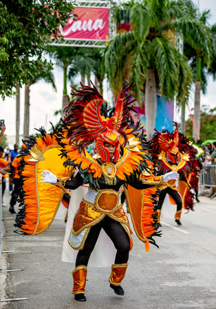 Punta Cana, Dominican Republic - February 03, 2024: Annual carnival in Punta Cana.のeditorial素材