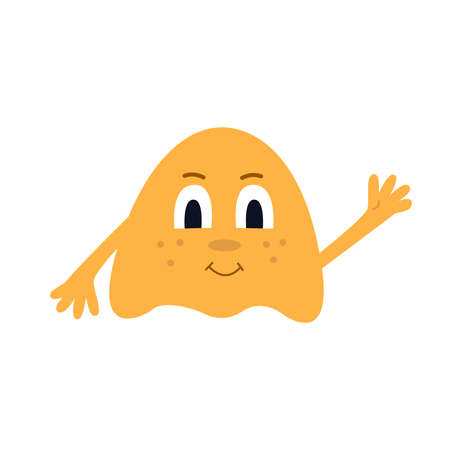 Cheerful yellow and bright creature with frecklesのイラスト素材