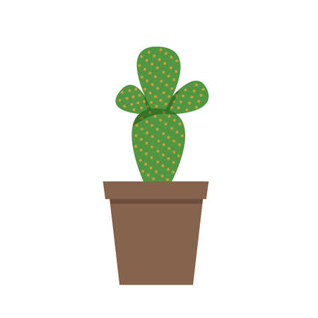 A cactus in a pot is isolated on a white background. Home plant.のイラスト素材