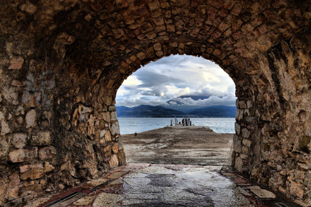 View of the main monuments of Greece. Lepanto town.の写真素材