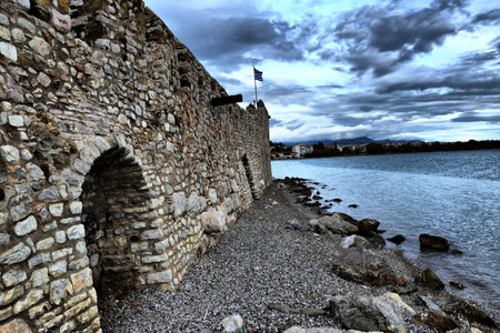 View of the main monuments of Greece. Lepanto town.