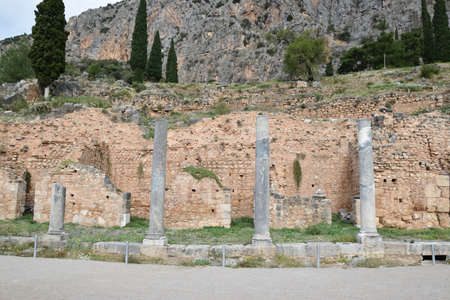 View of the main monuments of Greece. Ruins of Delphi. Oracle of Delphi.の写真素材