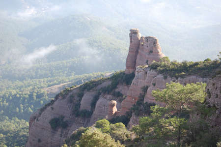 Panorama of the forests and mountains of La Mola, in Catalonia, in the province of Barcelona (Spain). Next to Montserrat. Catalonia, El VallÃ¨sの写真素材