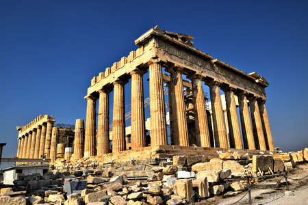 View of the main monuments of Athens (Greece). Acropolis.のeditorial素材