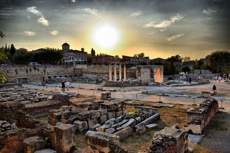 View of the main monuments of Athens (Greece). Roman Agora.のeditorial素材