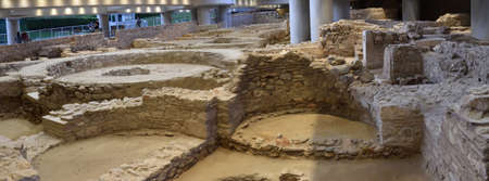 Ruins of ancient Roman Athens, below the Archaeological Museum of Athens (Greece)