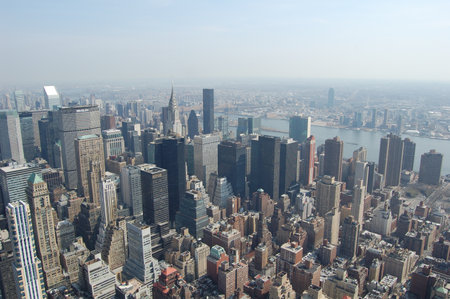 View of the most iconic buildings and skyscrapers in Manhattan (New York).のeditorial素材