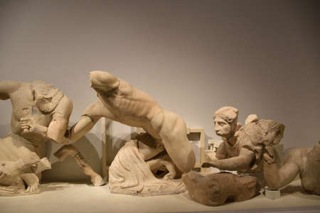 View of the main monuments and sites of Greece. Ruins of Olympia. Archaeological Museum of Olympia.のeditorial素材