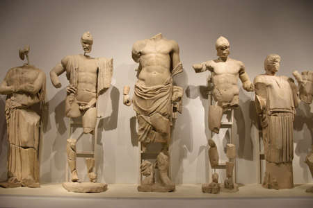 View of the main monuments and sites of Greece. Ruins of Olympia. Olympia archaeological museumのeditorial素材