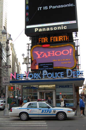View of the most emblematic buildings and skyscrapers of Manhattan (New York). Times squareのeditorial素材