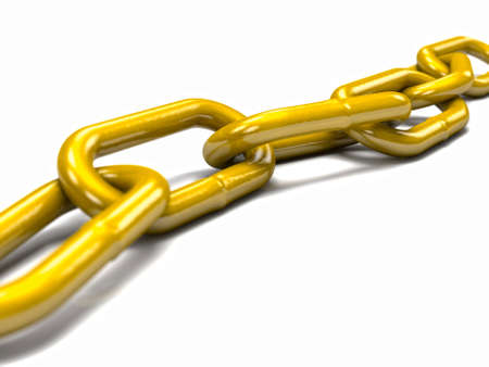 golden chain over white background