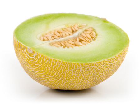 Sliced Cantaloupe Isolated on White の写真素材
