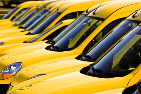 yellow carsの写真素材