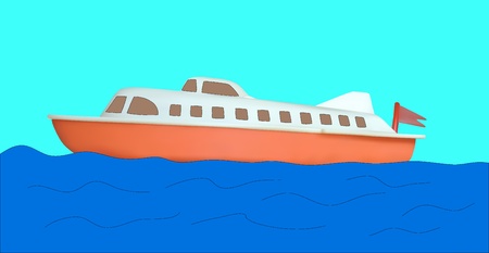 a small boat toy against the background of azureのイラスト素材