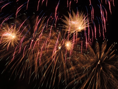 pictures of fireworks in the night skyの写真素材