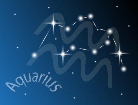 constellation Aquarius against the skyのイラスト素材