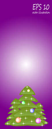 card Christmas tree with ballsのイラスト素材