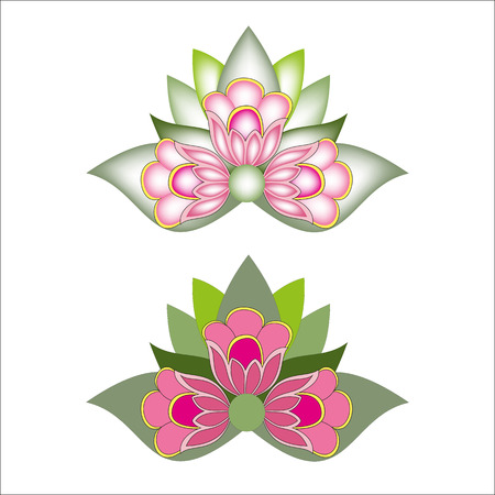 Lily flower isolated on a white background in the gradient and withoutのイラスト素材