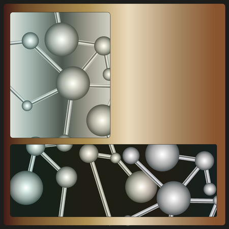 abstract background with a metal pattern in the form of moleculesのイラスト素材