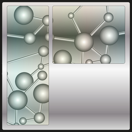 abstract background with a metal pattern in the form of moleculesのイラスト素材