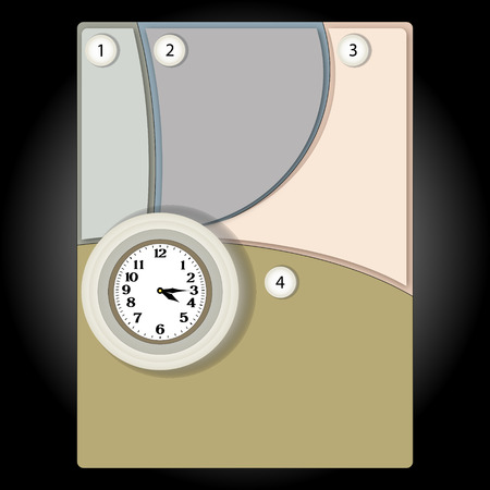 banner clock can be used as a schedule or infographicsのイラスト素材