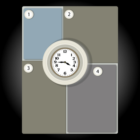 banner clock can be used as a schedule or infographicsのイラスト素材
