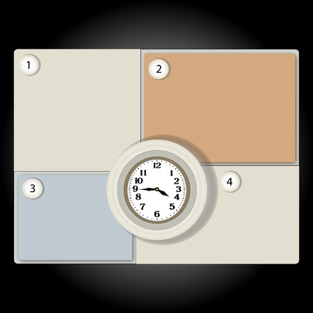 banner clock can be used as a schedule or infographicsのイラスト素材