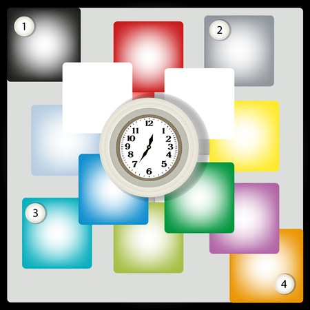 banner clock can be used as a schedule or infographicsのイラスト素材