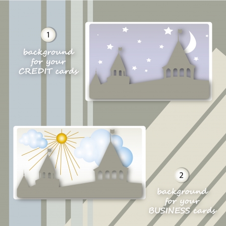 template credit and business card in one style can be used as any backgroundのイラスト素材
