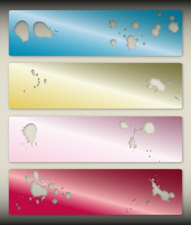 set of four panels with holes in the form of abstract ink spotsのイラスト素材