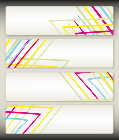 Set of four abstract banners in the same styleのイラスト素材