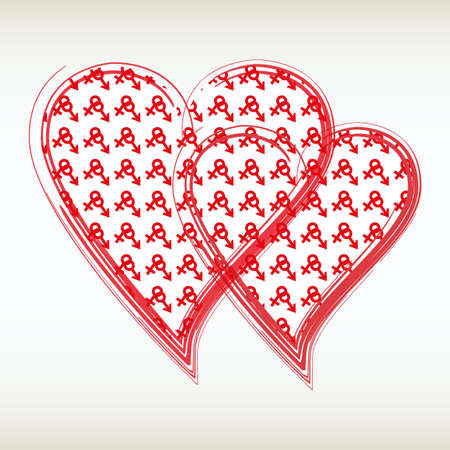 von with hearts for Valentine's dayのイラスト素材