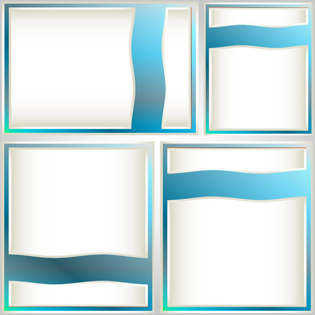 Set of four glossy picture frames or backgroundsのイラスト素材