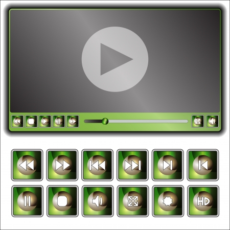 the media player and set of a few buttons to himのイラスト素材
